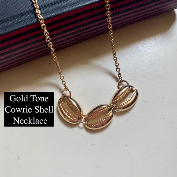 3 Necklaces - Rose Quartz & Moon - Silver Tone Sand Dollar & Golden Cowie Shell - Picture 3 of 5